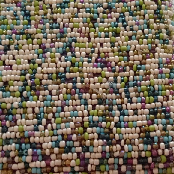 Full Beaded Zippered Credit Card/Money Change Pouch 5" X 3.45" - Picture 2 of 5